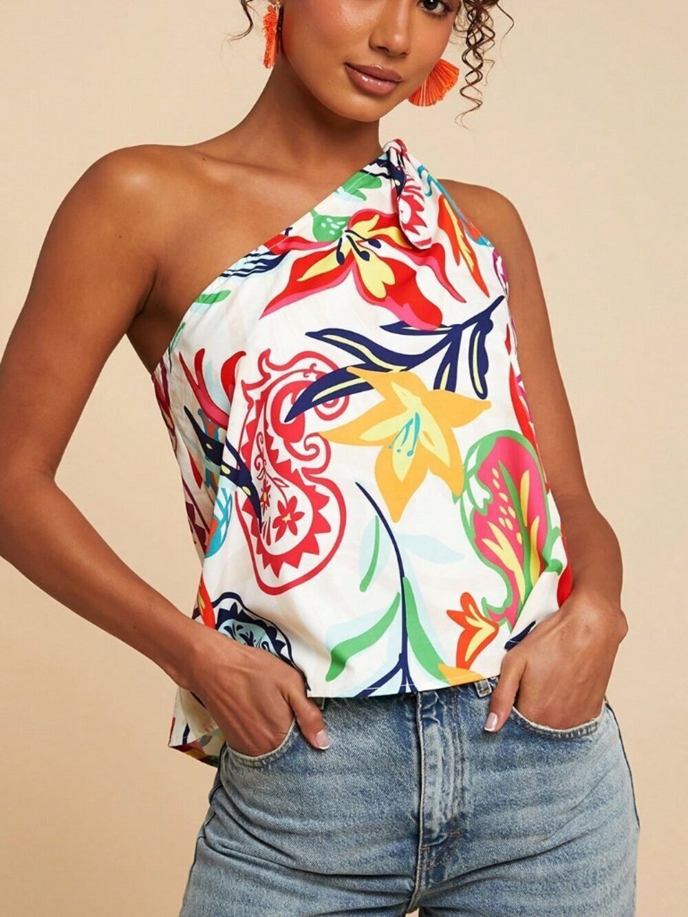 Multicolor Boho Women's Bowknot Strap Casual summer Blouse
